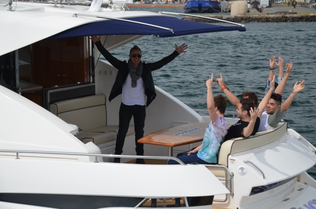 Ronan and the boys enjoying themselves on board © Stephen Milne